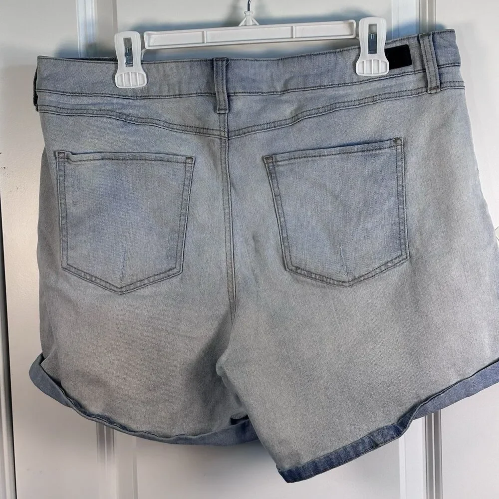 Sound Style Denim Shorts Womens 16 Vintage Reunion Distressed Jean  Cotton Y2K